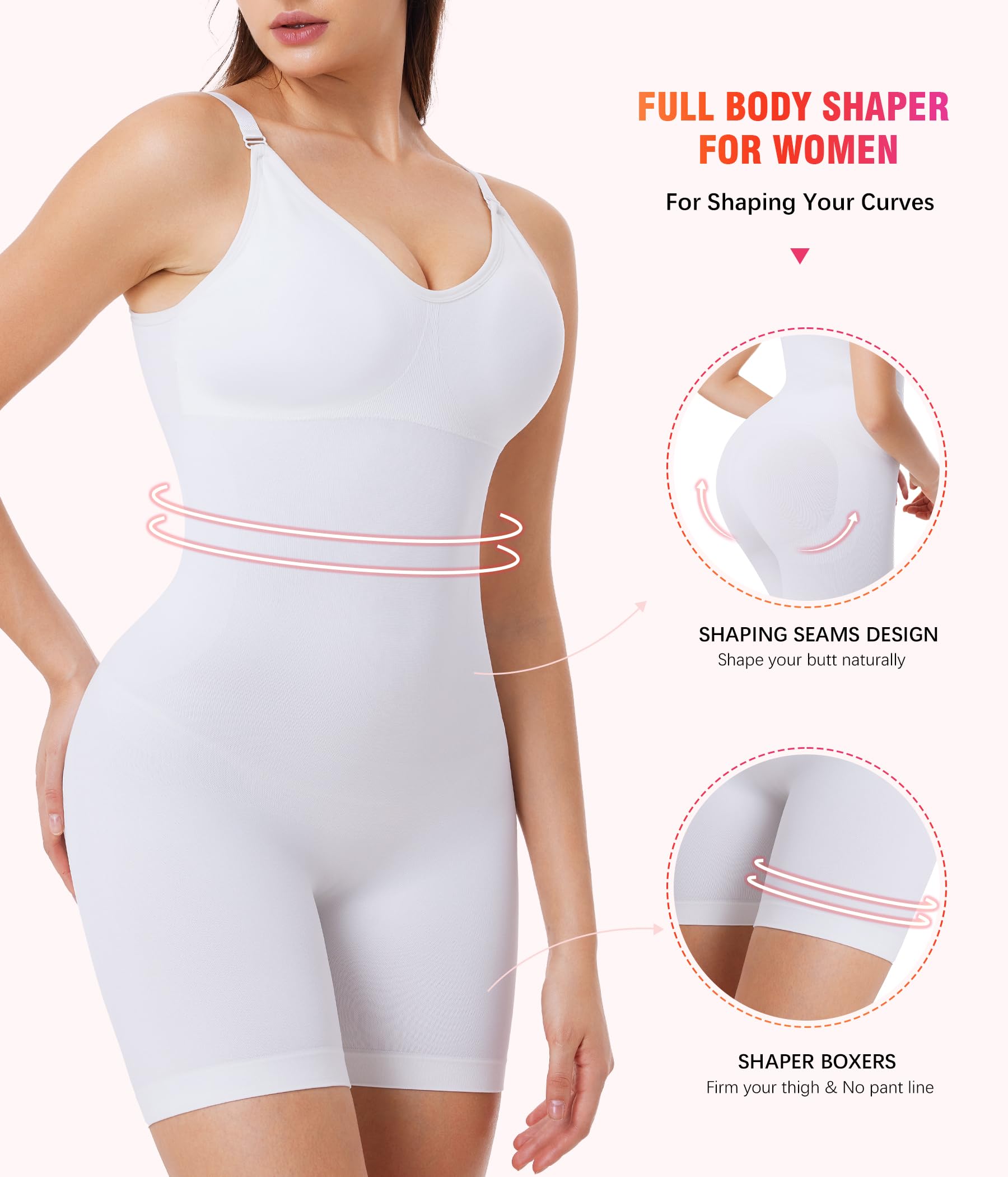 Eleady Women's Shapewear Bodysuit - Full Body Shaper for Tummy Control & Waist Cincher - Seamless Slimming Underwear for Women - Perfect for Dresses, Workout & Everyday Wear