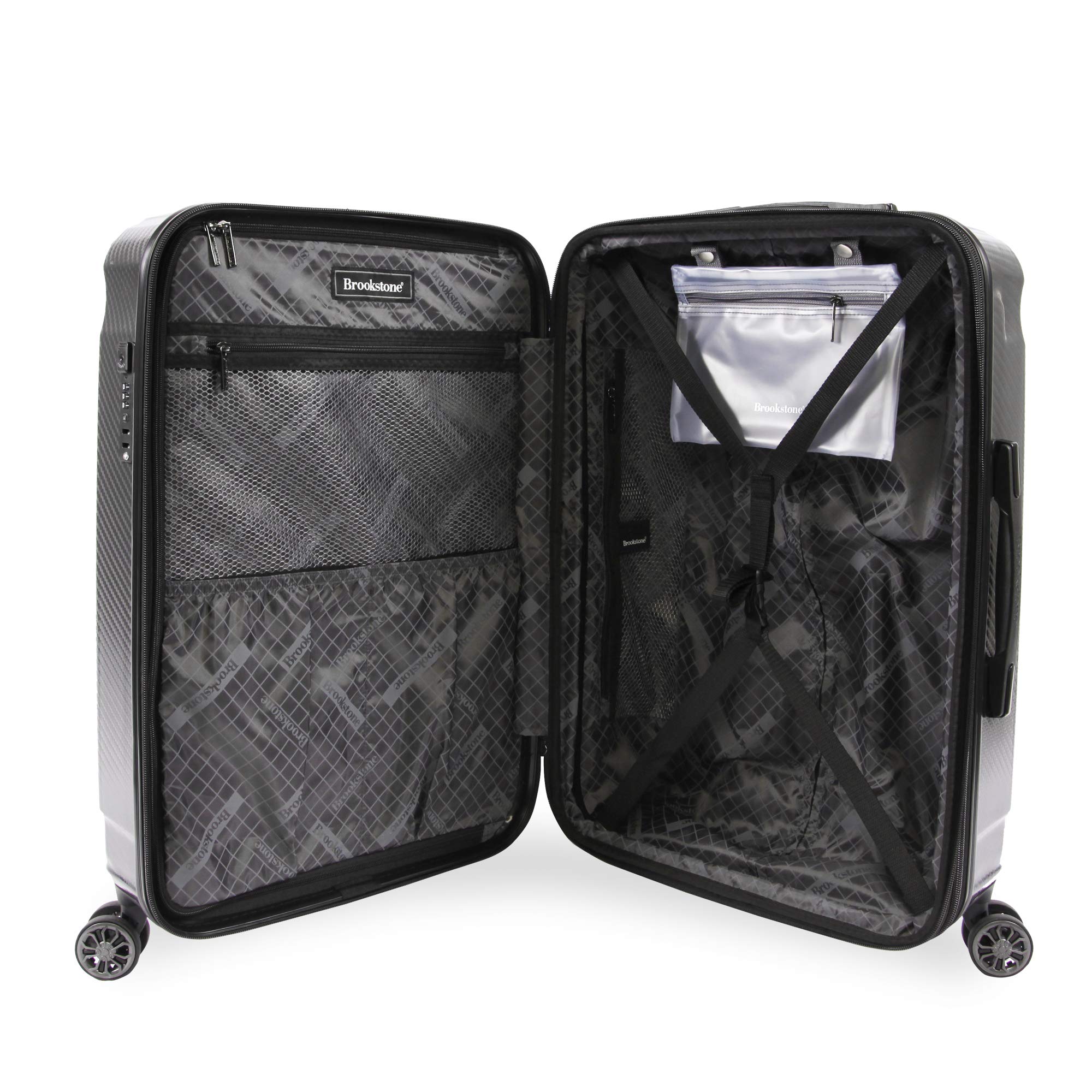 Keane 2-Piece Hardside Spinner Luggage Set in Charcoal - Lightweight Durable Suitcases for Travel, Business Trips & Vacations