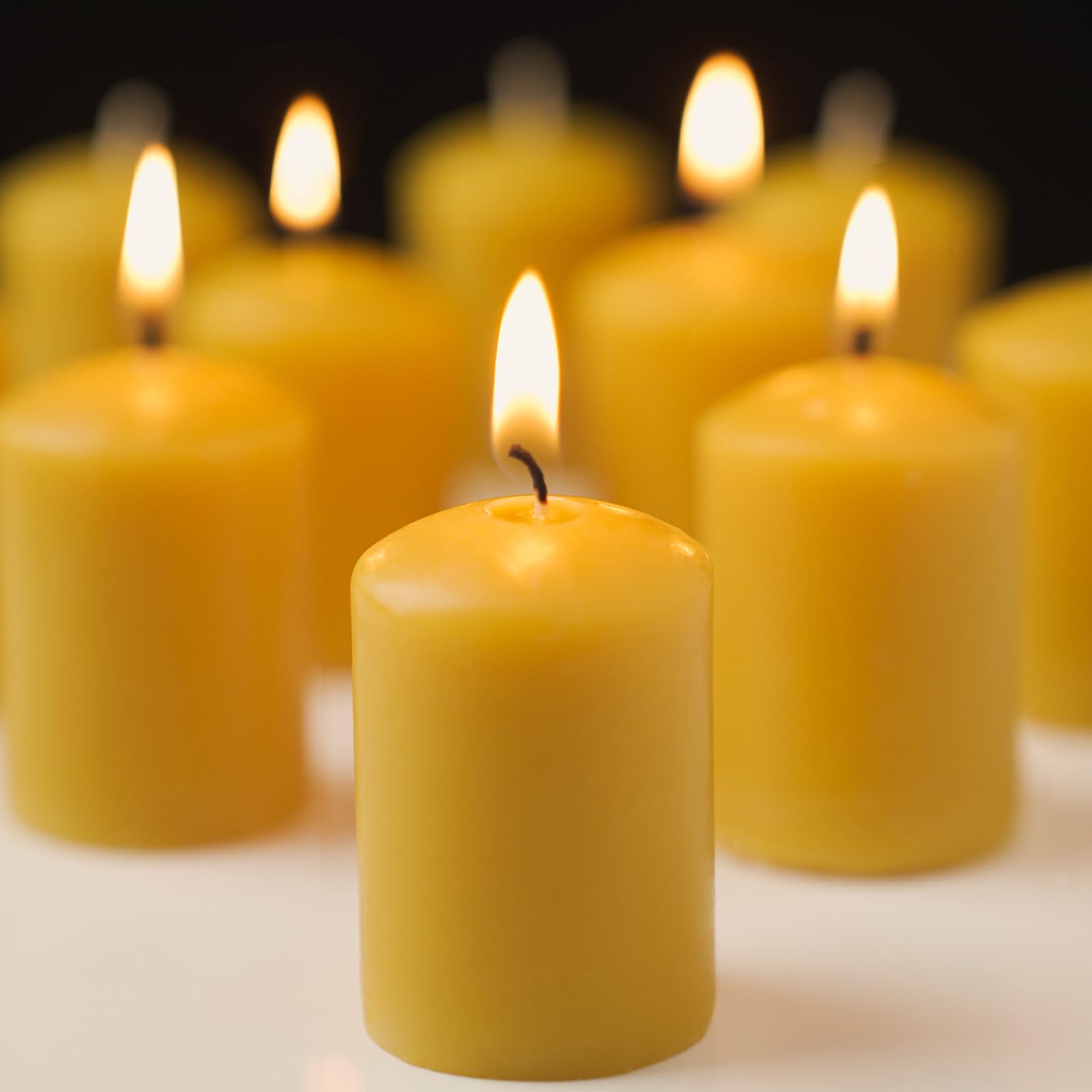 12Pcs Natural Beeswax Votive Candles - Handmade for Home Decor & Weddings