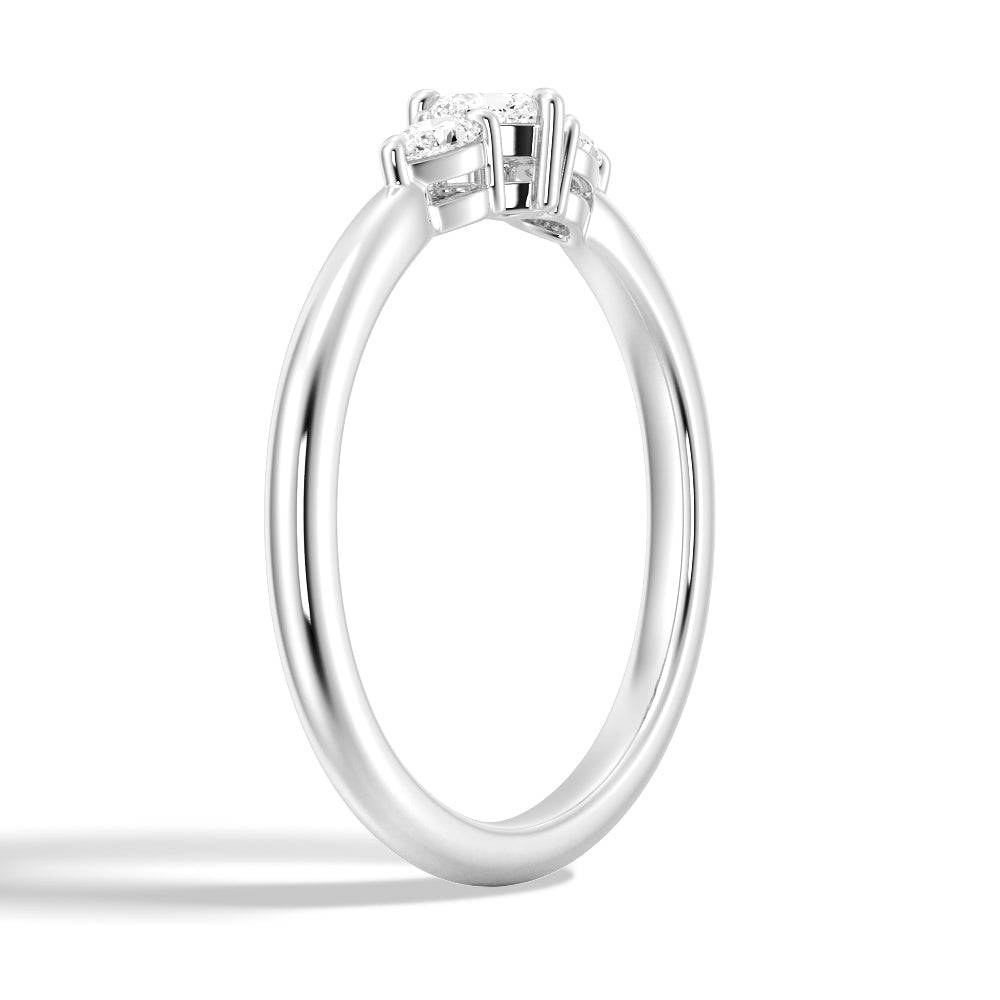 Lab Grown Diamond Promise Ring with Heart & Pear Design - True Love Symbol for Engagement, Anniversary & Special Occasions