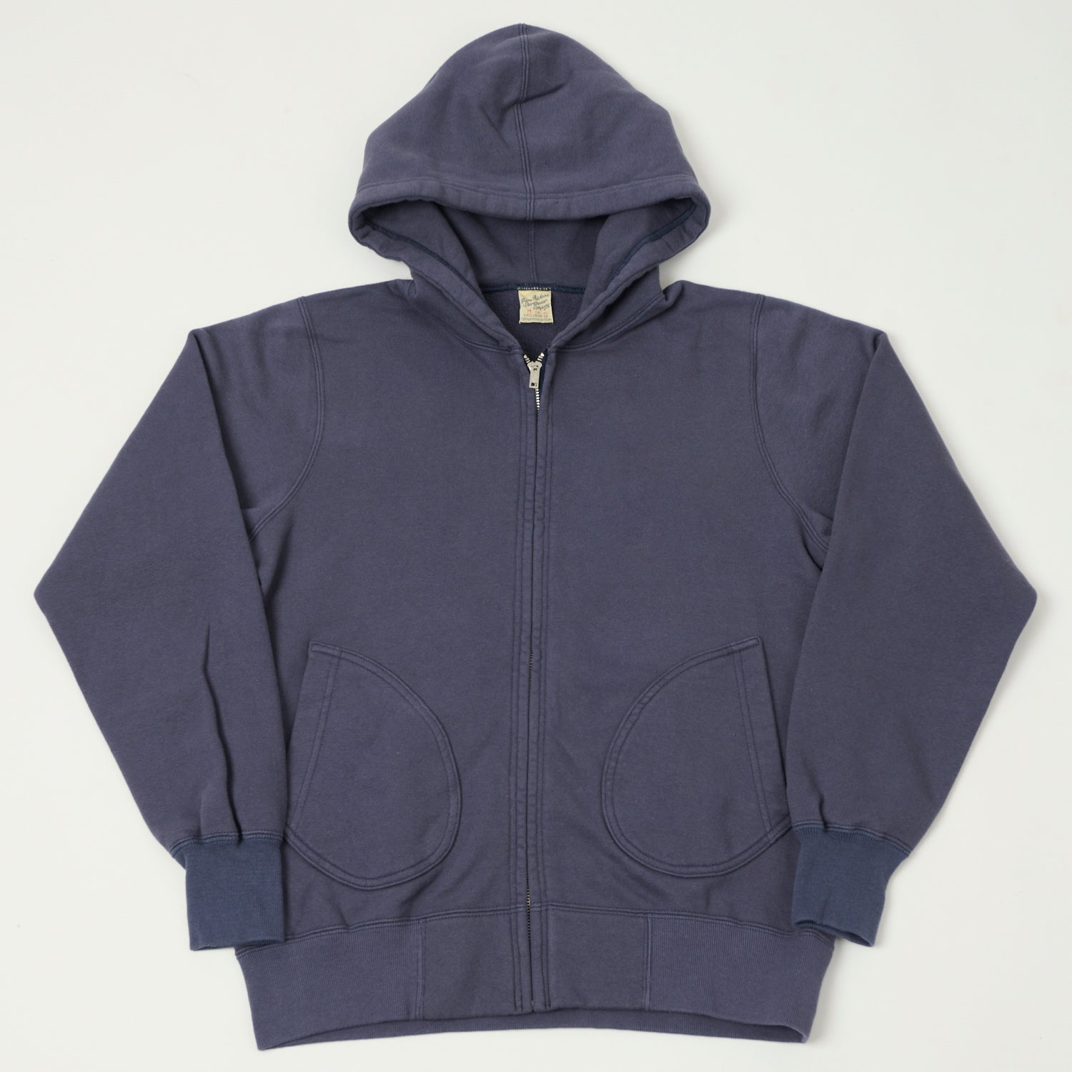 Buzz Rickson's Navy Full Zip Sweat Parka Jacket - Men's Heavyweight Fleece Outerwear for Casual Wear & Outdoor Activities