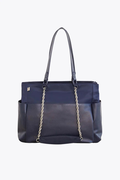 Premium Navy Blue Diaper Bag for Moms - Large Waterproof Baby Bag with Insulated Bottle Pockets & Changing Pad - Perfect for Travel, Daycare & On-the-Go Parenting