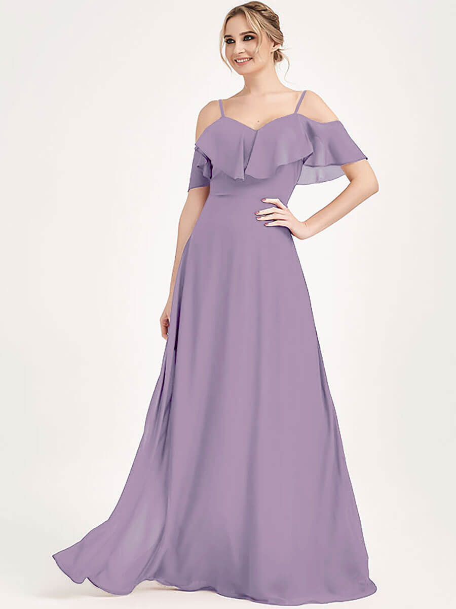 Elegant Dusty Purple Chiffon Bridesmaid Dress - 3-Way Convertible Design for Weddings, Parties & Special Occasions