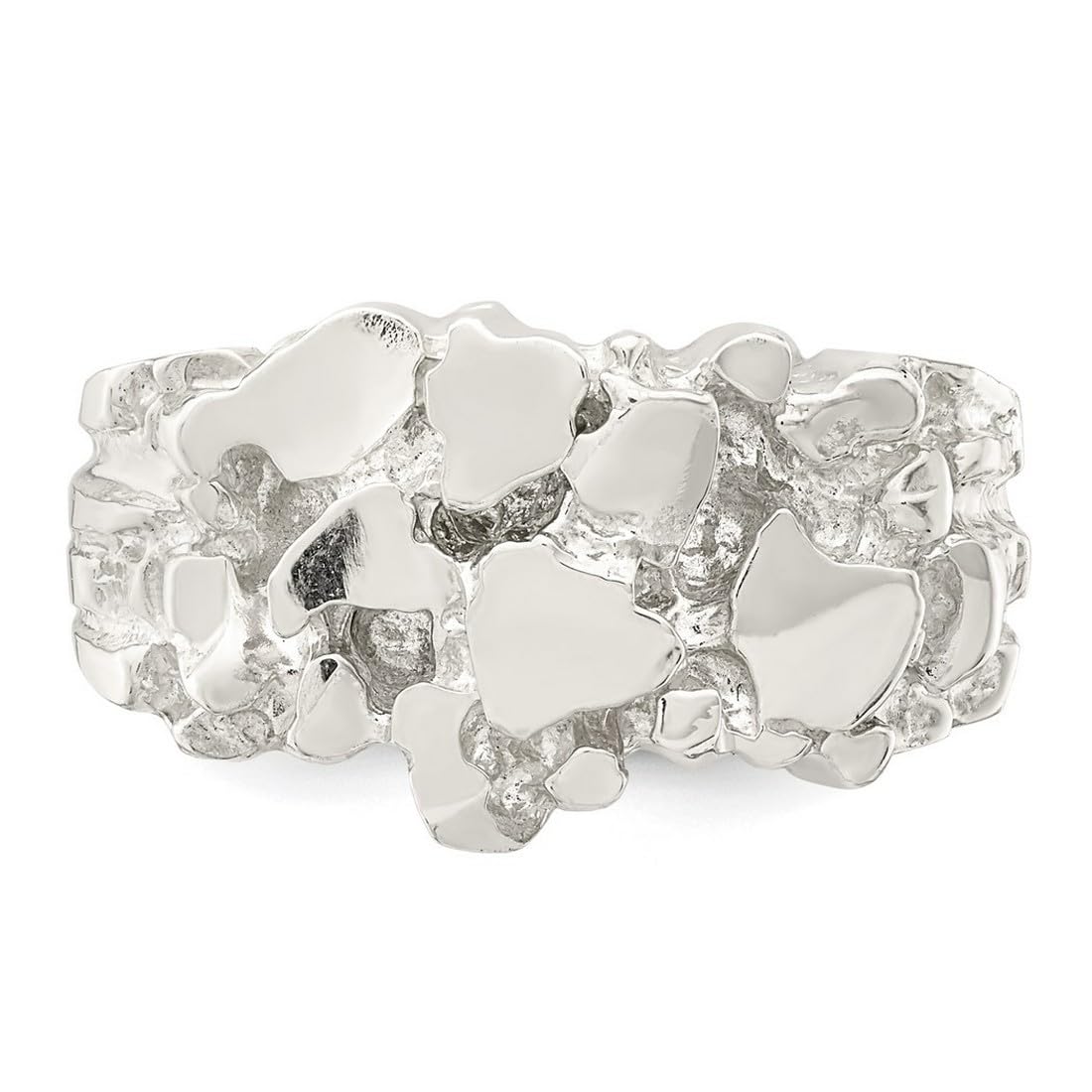 925 Sterling Silver Polished Men's Nugget Ring - Durable & Stylish Men's Jewelry for Everyday Wear, Gifts & Special Occasions