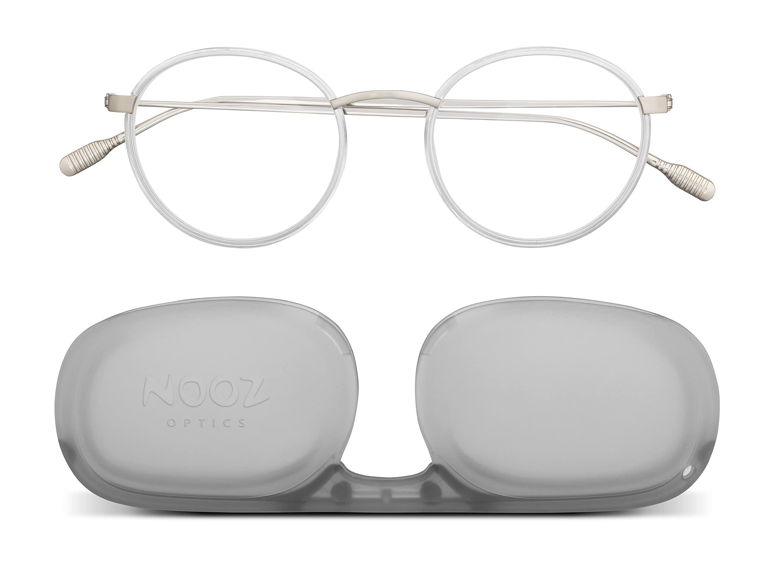 NOOZ Optics Anti Blue Light Reading Glasses for Women & Men - Lightweight Blue Light Blocking Glasses with Compact Case - ELA DUAL Rectangular Frame for Computer, Reading & Digital Eye Strain Relief