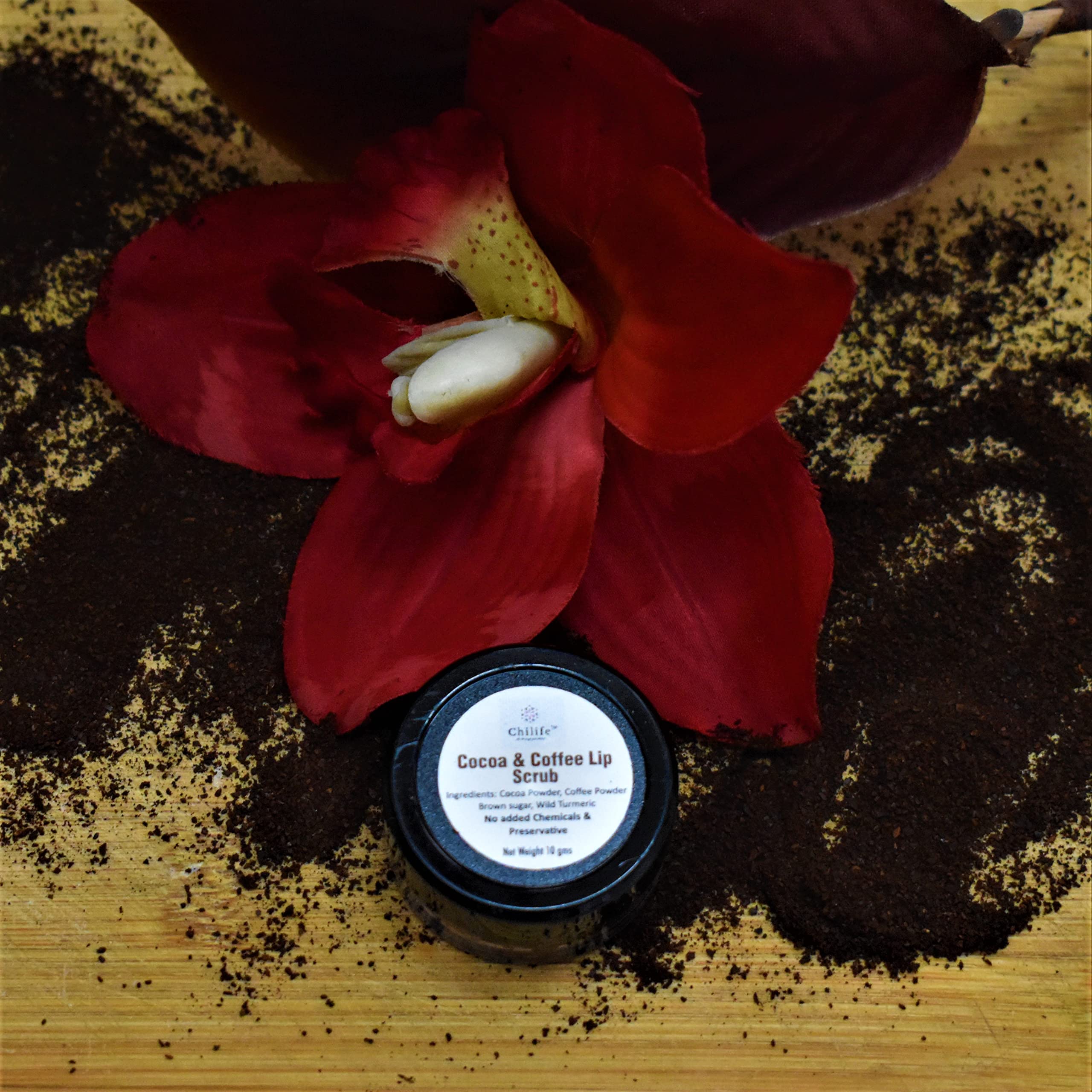 All Natural Cocoa & Coffee Lip Scrub for Men & Women - 10g Exfoliating Lip Care | Perfect for Dry, Chapped Lips & Pre-Makeup Prep
