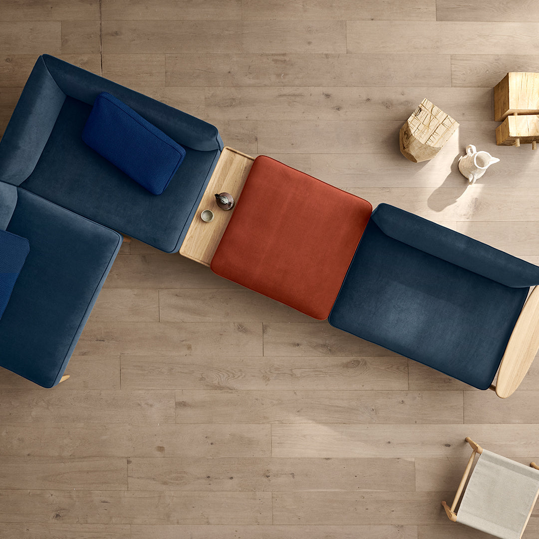E350 Embrace Footstool with Table Section - Modern Ottoman with Storage for Living Room, Bedroom, or Office - Perfect for Relaxing, Reading, and Extra Seating