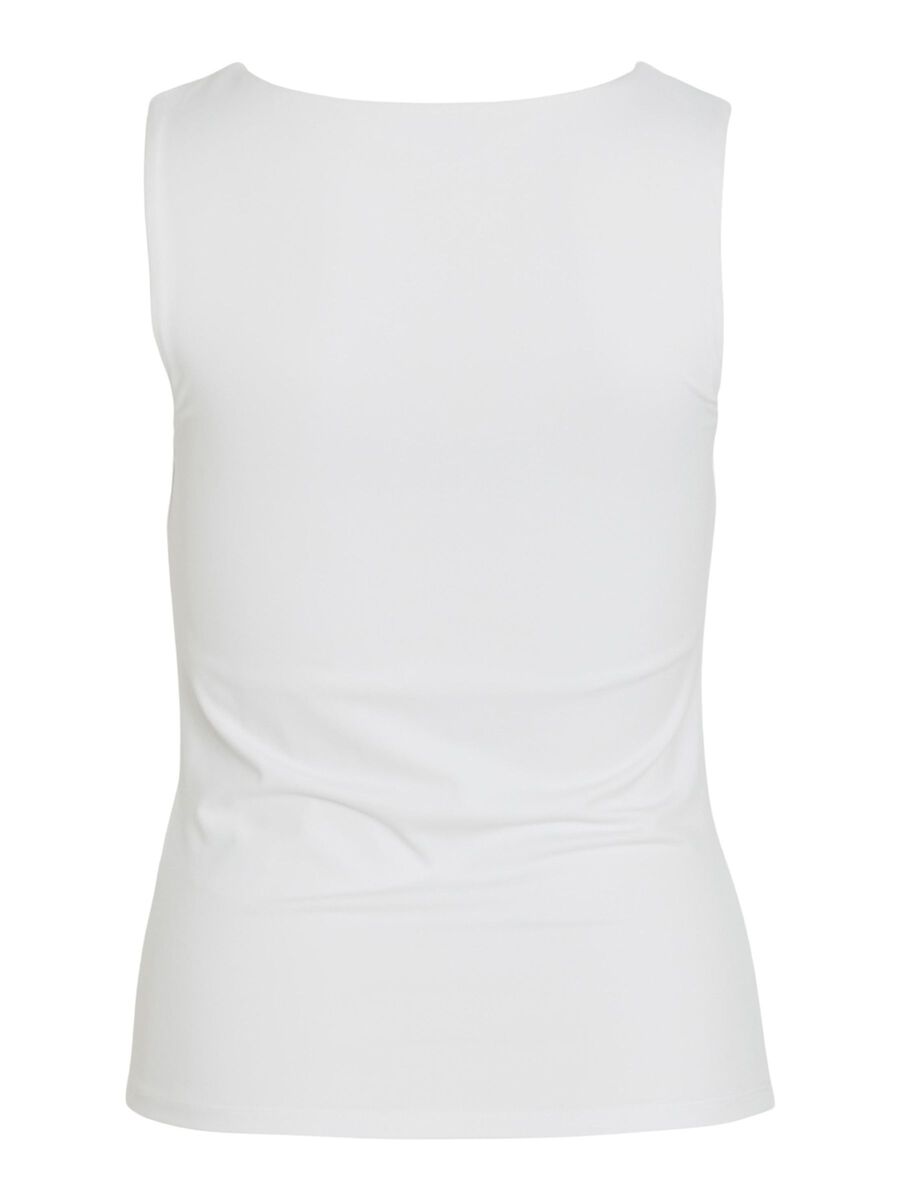 Kennza O Neck Tank Top for Women - Soft Stretchy Camisole Tops (Optical Snow) - Perfect for Yoga, Workout, and Casual Wear
