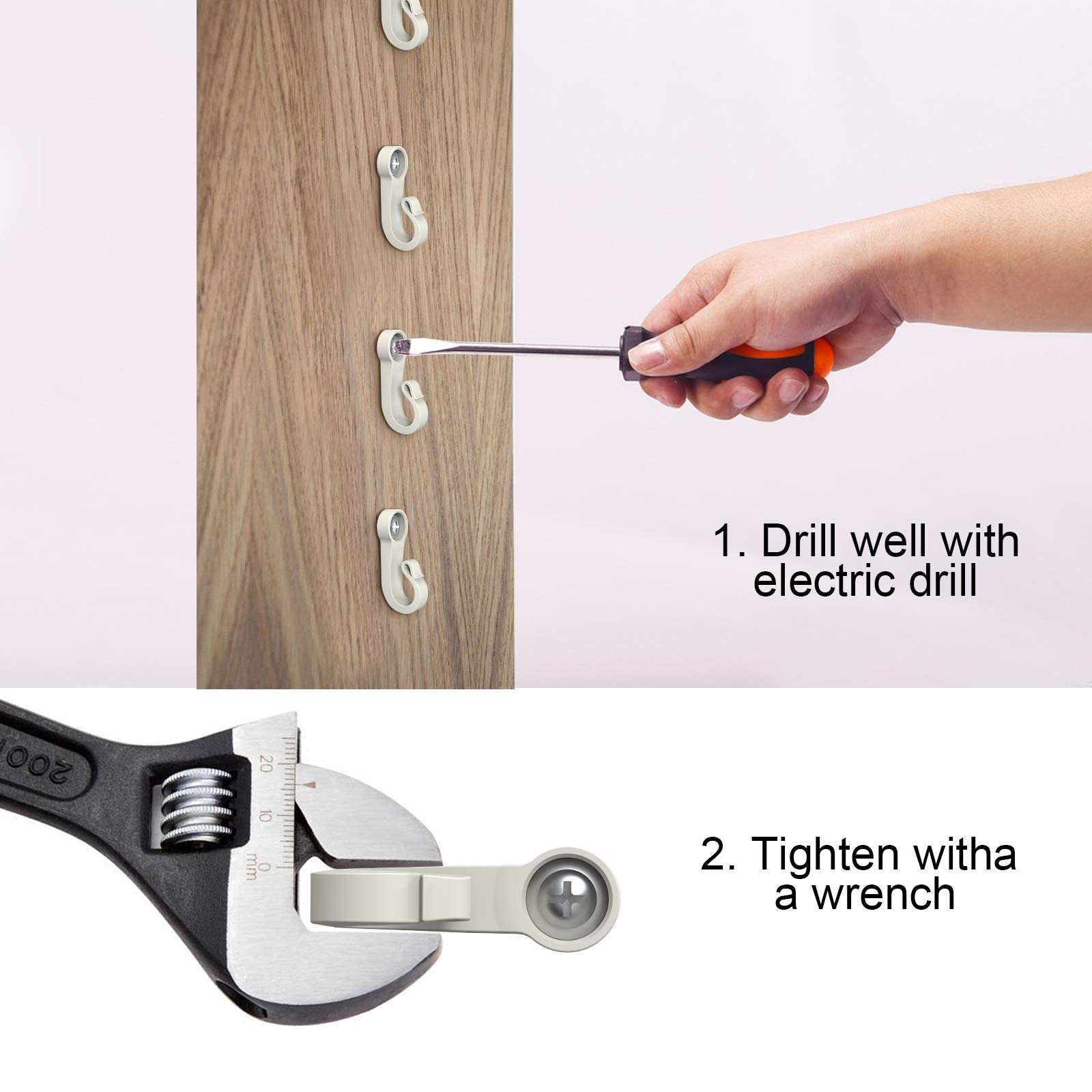 22-Pack Q-Hanger with Screws - Heavy Duty Christmas Light Hooks for Indoor & Outdoor Use - Perfect for Garage, New Year Parties, LED Fairy Lights - Easy Release Wire & Widthwise Screw Design - Holiday & Home Decoration Essentials