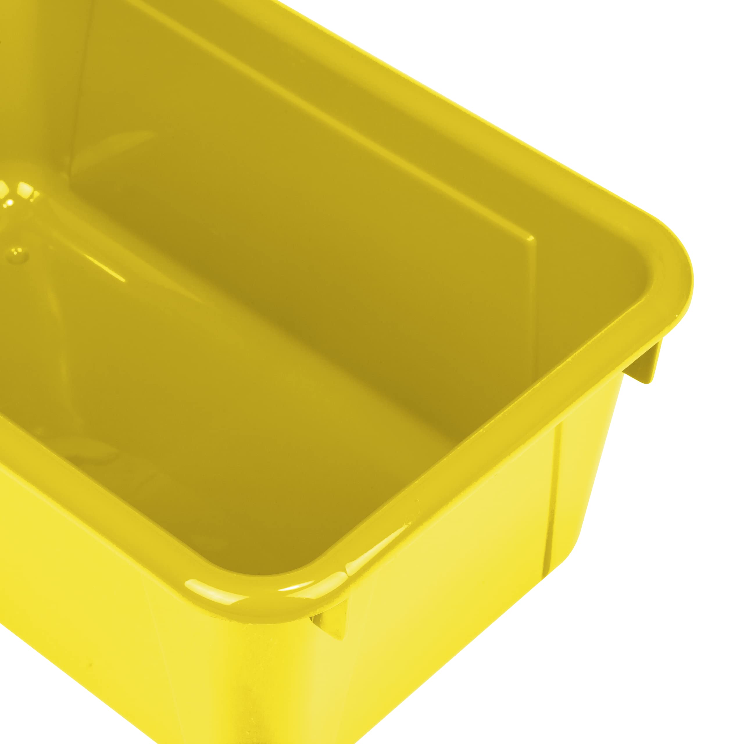 Storex Small Plastic Storage Bins 5-Pack - 12.2 x 7.8 x 5.1 Inches Classroom Organizers, Yellow Cubby Bins for School Supplies, Toys & Craft Organization (62418A05C) - Perfect for Teachers, Daycare & Home Use