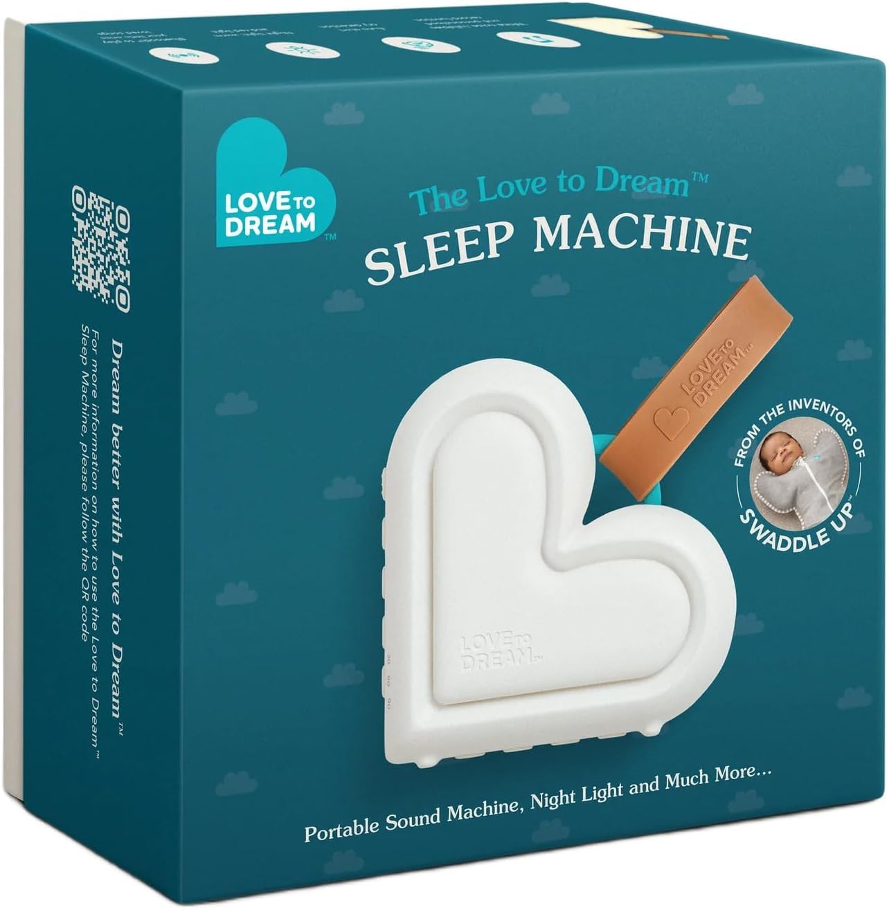 Love to Dream Baby White Noise Machine - Portable Sound Therapy with 9 Soothing Sleep Sounds & Night Light for Infants | Perfect for Nursery, Travel & Bedtime Relaxation