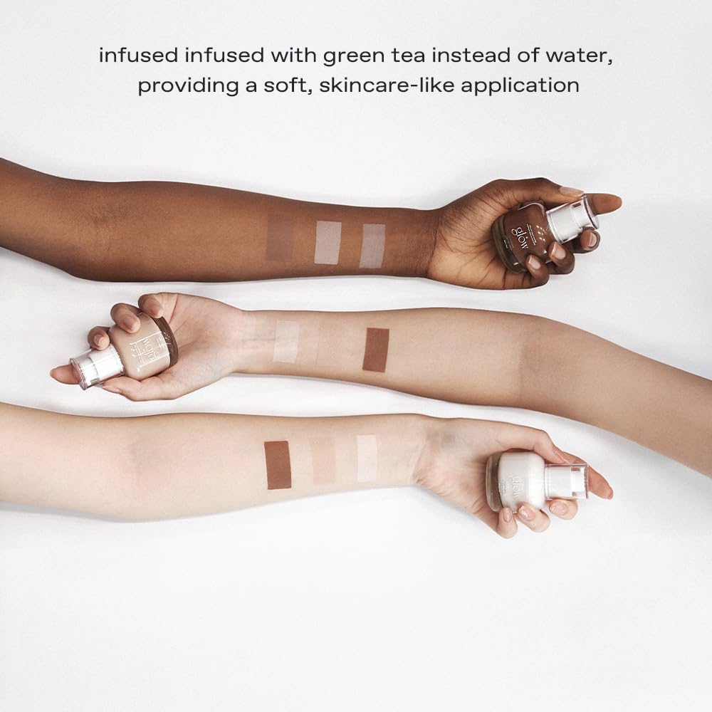 Glow Breathable Blemish Balm #Brown - Lightweight Hydrating BB Cream with Green Tea Water, Medium Coverage, 1 fl oz | Perfect for Daily Wear & Natural Makeup Looks