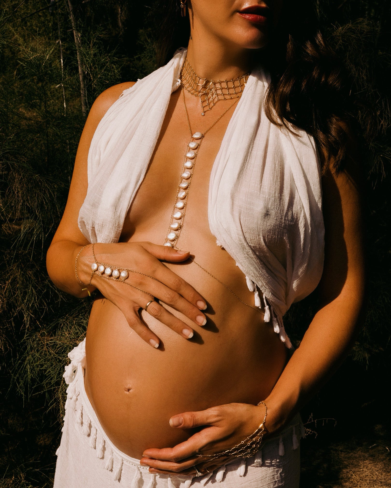 Elegant Spine Pearl Body Chain Jewelry for Women - Boho Chic Belly Chain Accessory for Beach, Festival, and Party Outfits