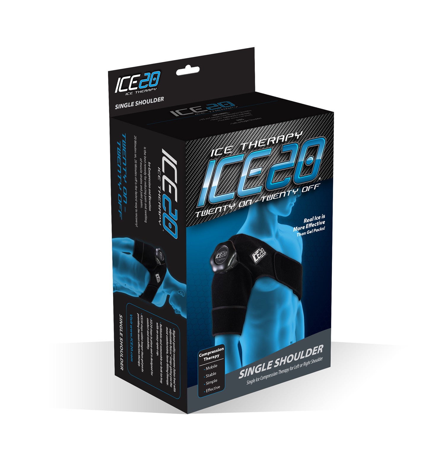 ICE20 Single Shoulder Ice Compression Wrap - Cold Therapy for Shoulder Pain Relief & Injury Recovery - Perfect for Sports, Post-Surgery & Arthritis