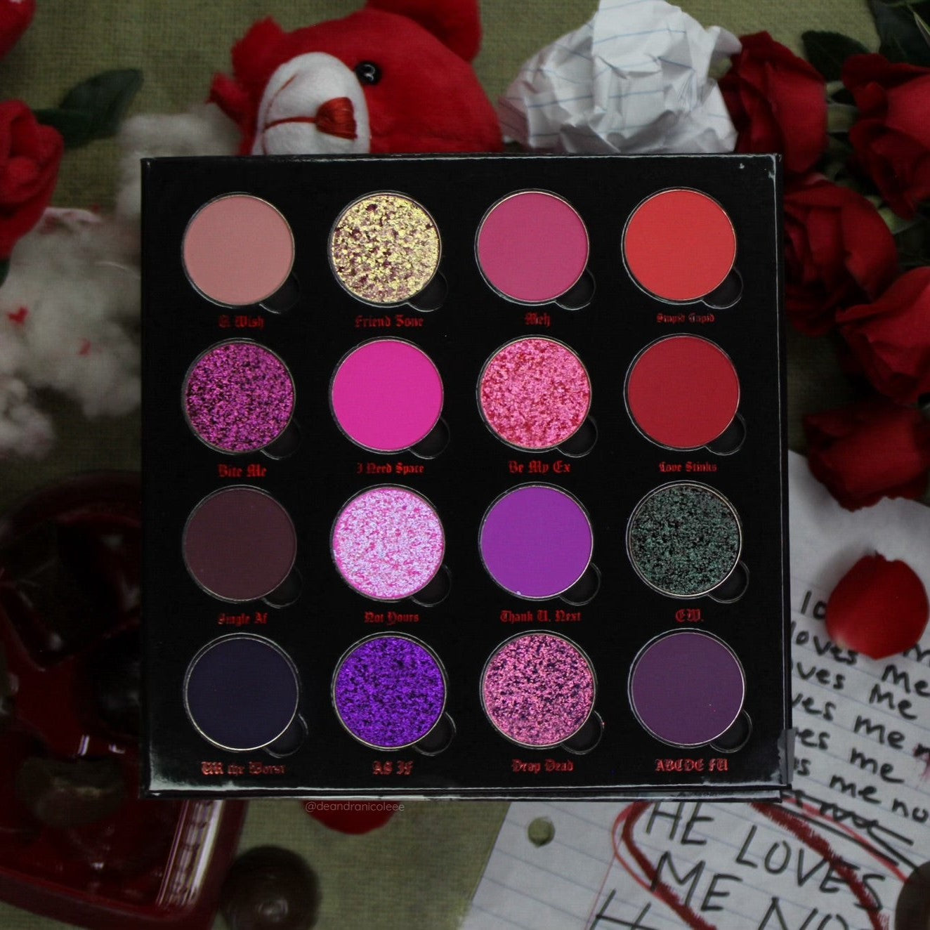 Dead Roses Eyeshadow Palette - 18 Matte & Shimmer Shades, Vegan & Cruelty-Free Makeup for Everyday & Party Looks | Perfect for Bridal, Halloween & Special Occasion Makeup