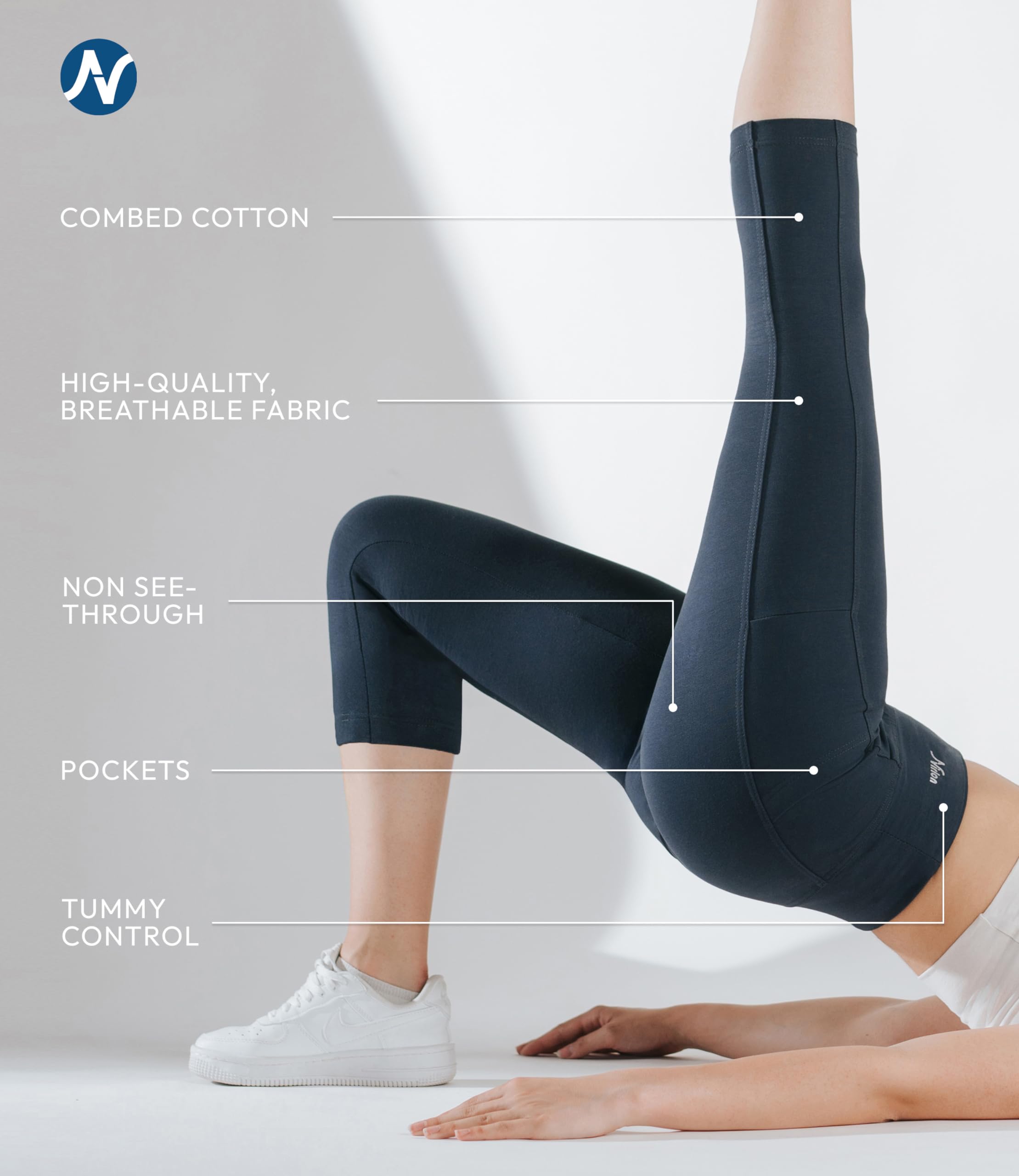 Breathable High Waisted Capri Leggings for Women with Pockets - Nirlon Workout Yoga Running Pants | Perfect for Gym, Lounge & Outdoor Activities