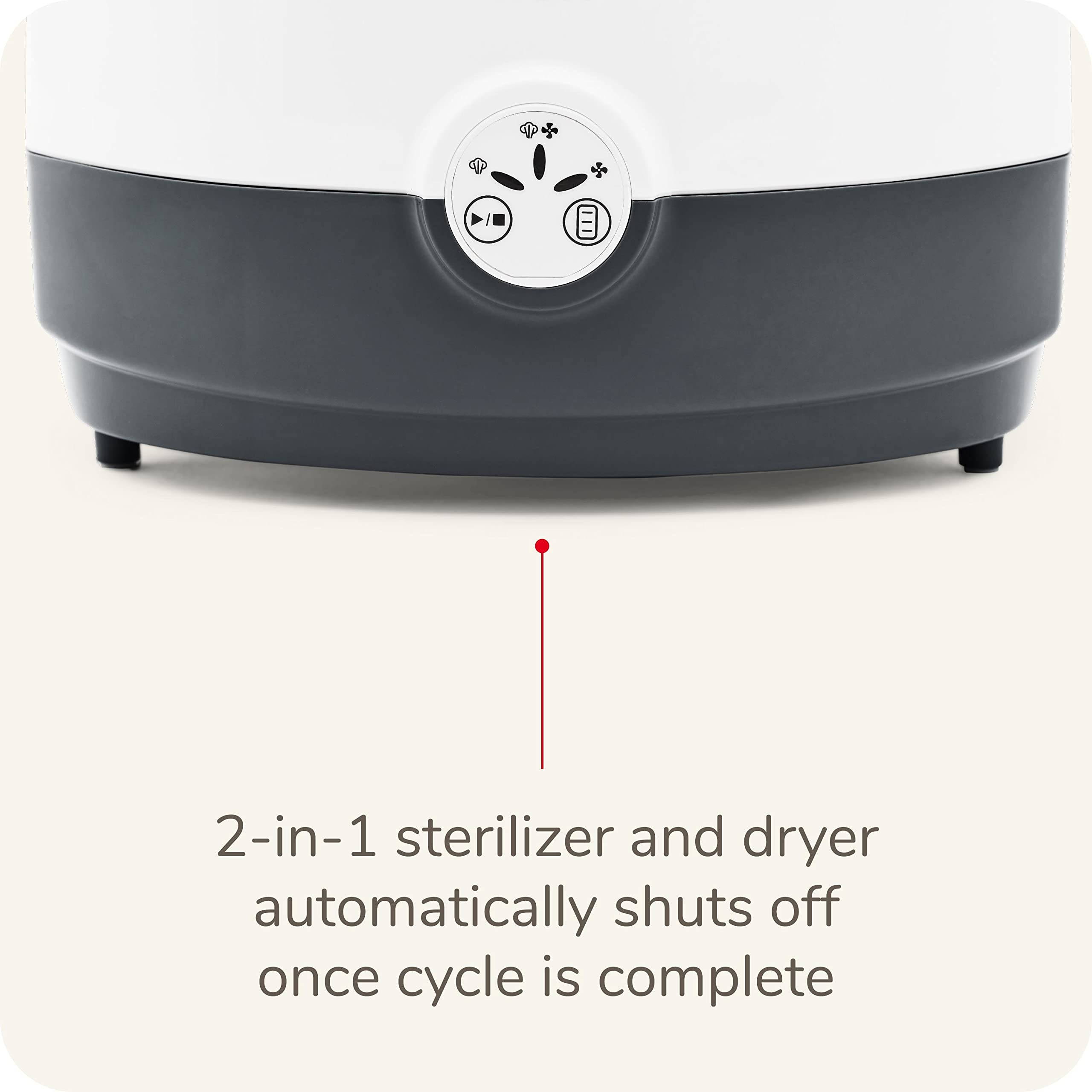 NUK 2-in-1 Baby Bottle Sterilizer and Dryer | Electric Steam Sterilization for Newborn Essentials | Fast, Safe & Convenient | Perfect for Home, Nursery and Travel Use