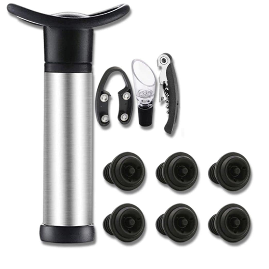 Premium Vacuum Wine Stoppers Set - Leak-Proof Champagne & Sparkling Wine Bottle Seal with Reusable Pump - Perfect for Preserving Opened Wine Bottles at Home, Parties, and Restaurants