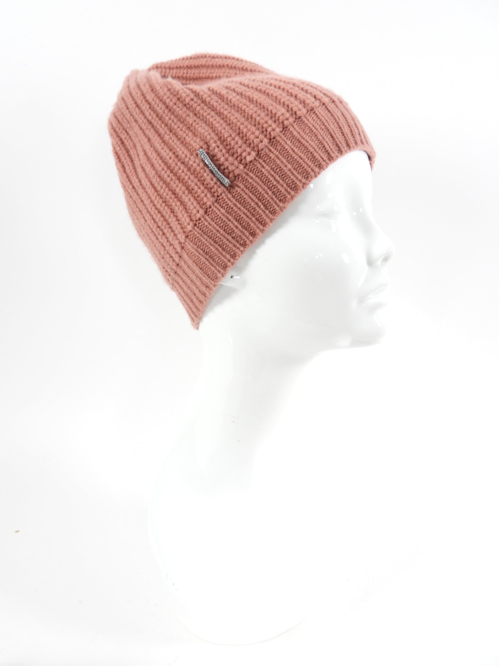 Brunello Cucinelli Women's Pink Cashmere Beanie Hat - Soft Winter Knit Hat for Women - Perfect for Cold Weather & Outdoor Activities