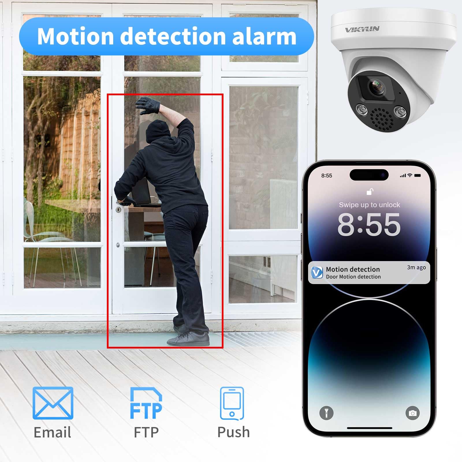 Hikvision 5MP POE IP Camera - Outdoor Security Surveillance Camera with 2-Way Audio, 5MP@30fps, Human/Vehicle Detection, 98ft Night Vision, SD Card Slot (512GB), IP67 Waterproof - Ideal for Home, Business & Property Monitoring