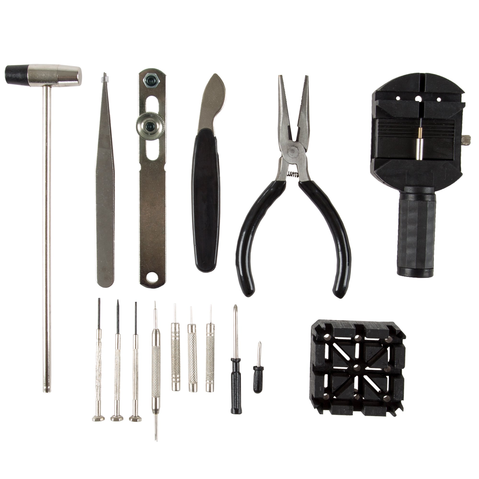16-Piece Professional Watch Repair Kit with Screwdrivers, Spring Bar Remover & Tweezers - DIY Watch Band Link Remover Tool Set for Watchmakers & Enthusiasts - Perfect for Watch Battery Replacement, Band Adjustment & Maintenance