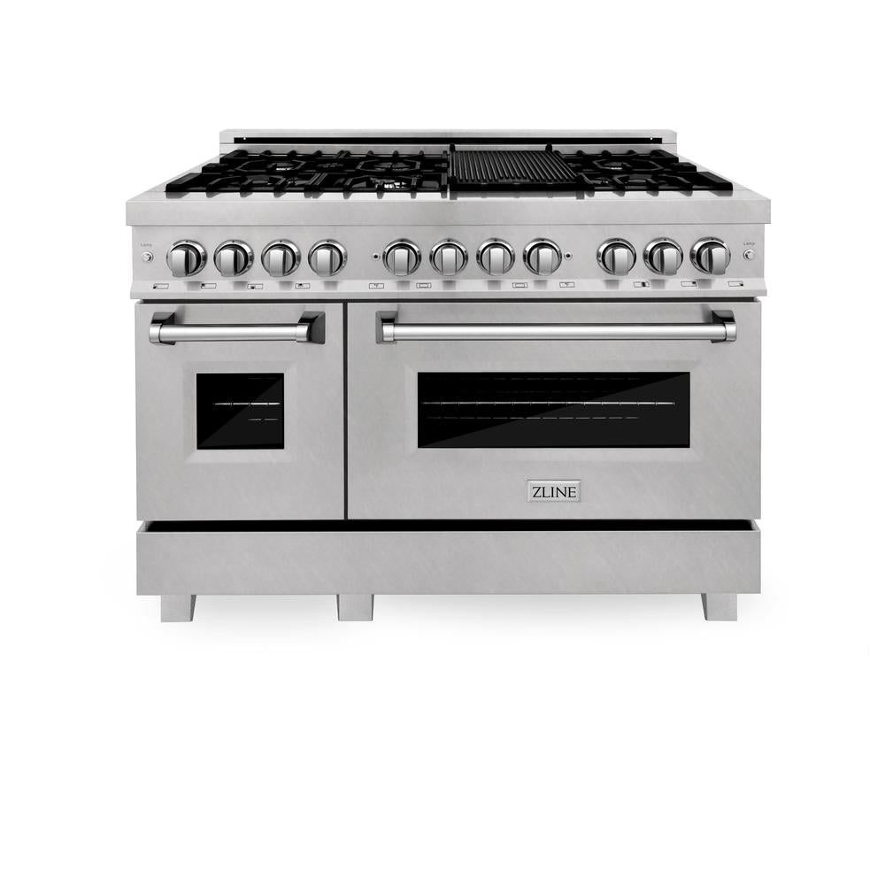 ZLINE 48 Inch Professional Kitchen Package - Stainless Steel Dual Fuel Range & Convertible Vent Hood | Perfect for Home Chefs & Modern Kitchens