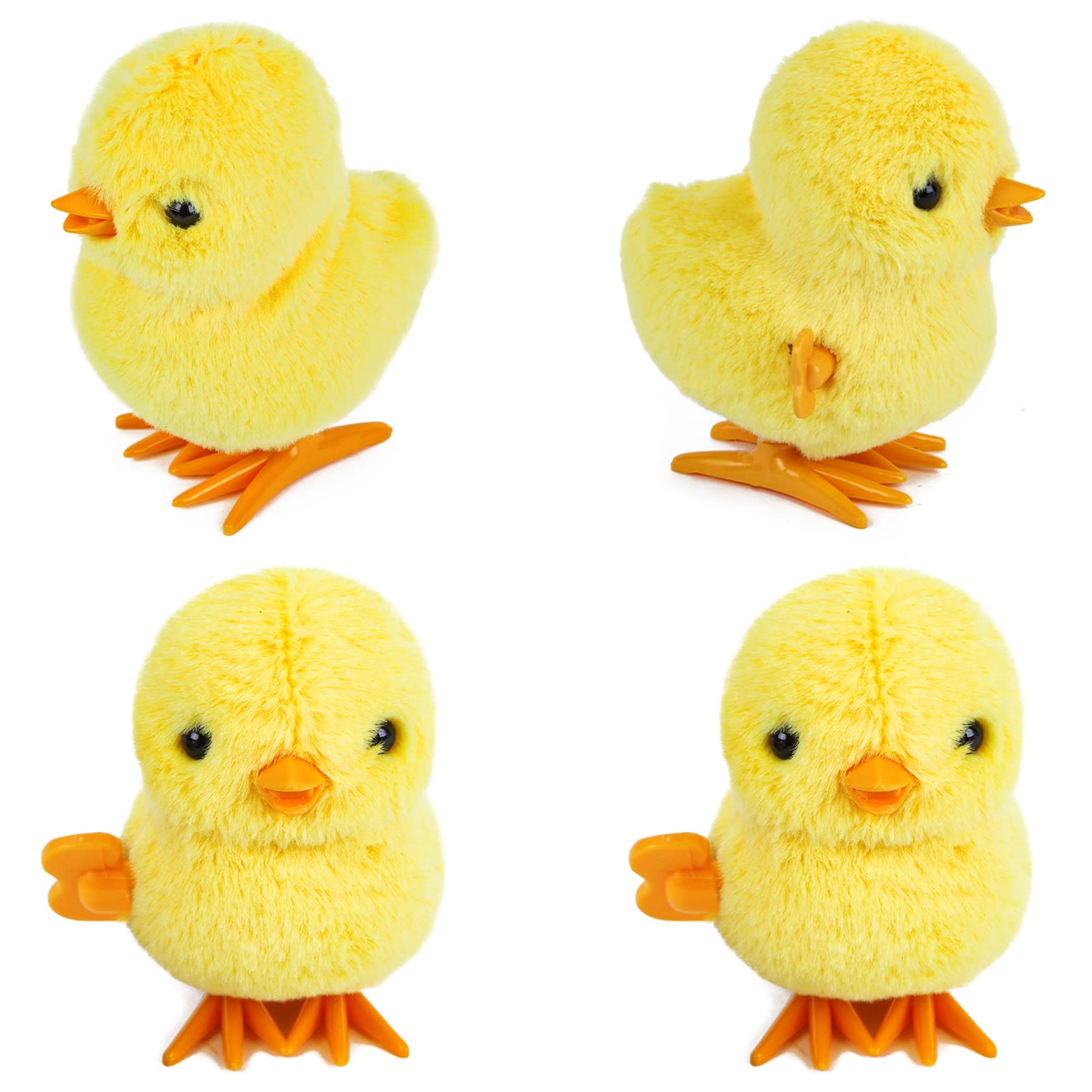 3 Otters 4PCS Wind Up Chick Toys - Cute Lifelike Plush Chicken Toys for Kids, Easter Basket Stuffers & Party Favors - Perfect for Easter Egg Hunts, Birthday Goodie Bags and Spring Themed Decorations
