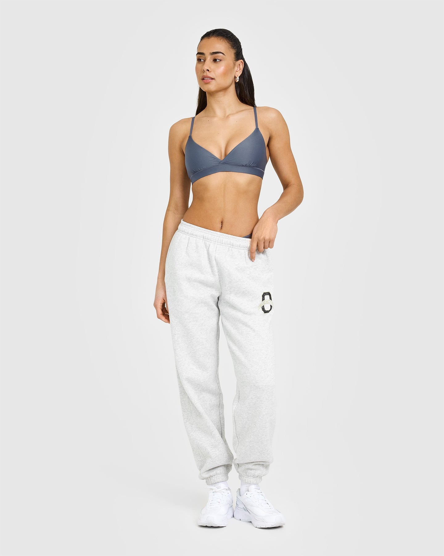 Silhouette Crossover Bralette for Women - Comfortable Wireless Bra in Granite Blue | Perfect for Yoga, Lounge & Everyday Wear