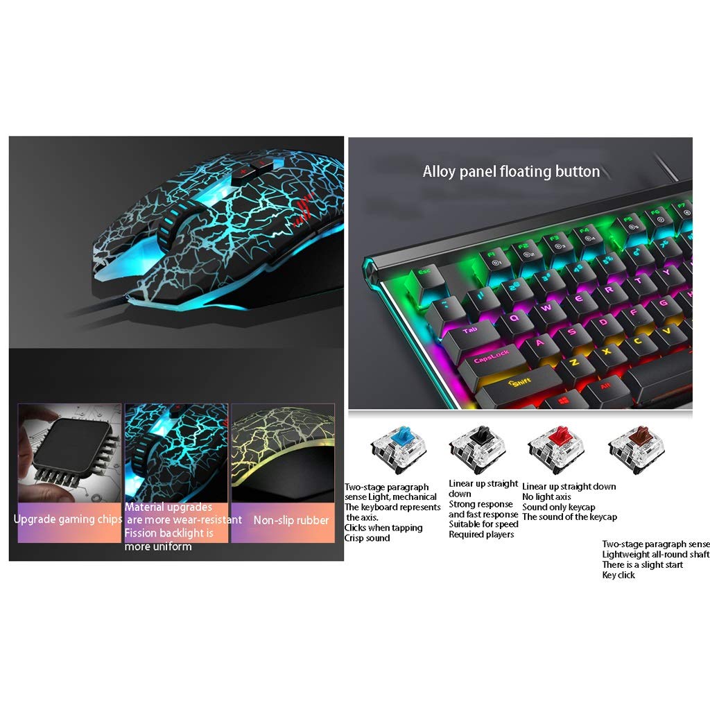 **ARCH RGB Mechanical Gaming Keyboard, Wired Mouse & Headset Combo Kit with Wrist Rest - Ergonomic PC Gaming Accessories for Windows Desktop Gamers (Black) - Perfect for Esports, Streaming & Office Work**