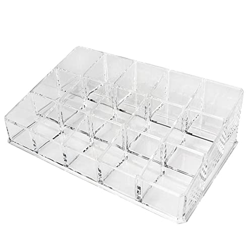 A K Homes - 15 Grids Clear Plastic Nail Polish Storage Box for Organizing & Displaying Nail Polishes | Perfect for Home, College Dorm, Salon & Manicure Shop Organization