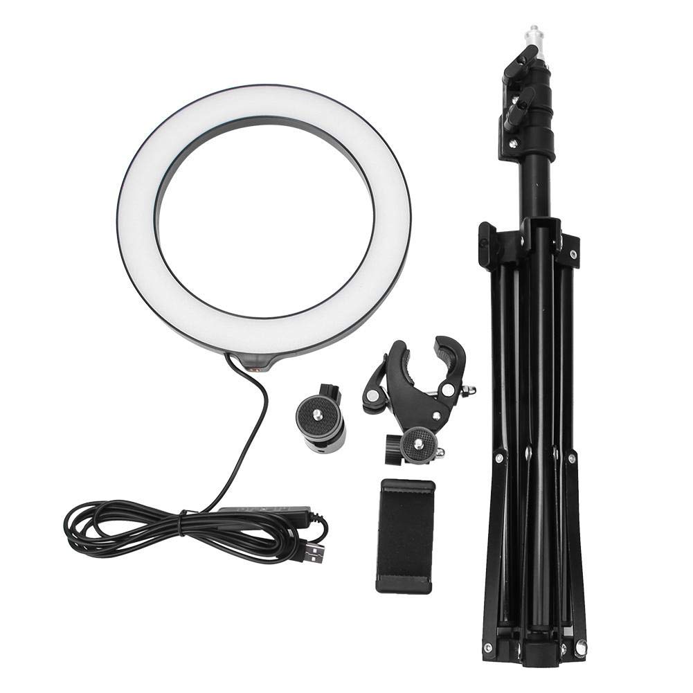 EBTOOLS 20cm Dimmable LED Ring Light Kit for Videography, Photography & Live Streaming - USB Powered Selfie Light with Phone Holder & Tripod - Perfect for YouTube, TikTok, Instagram & Video Calls