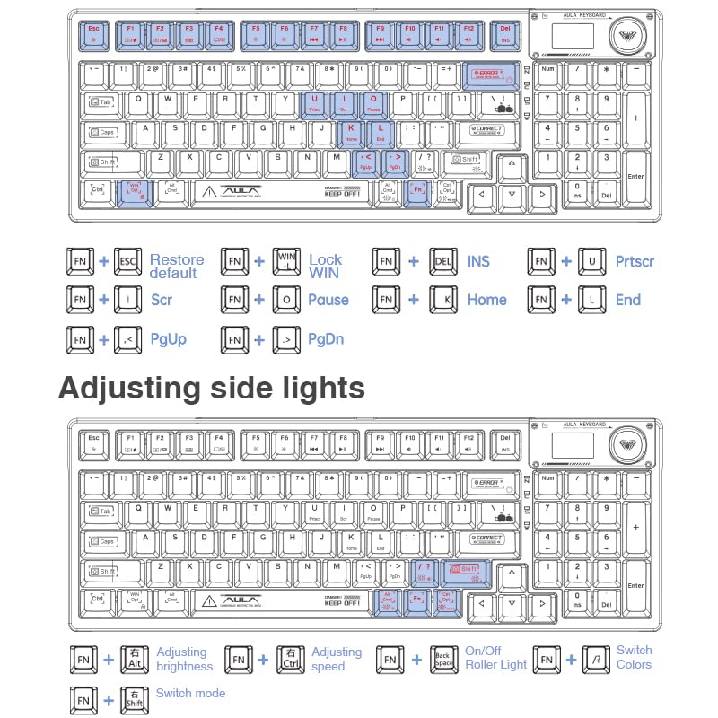 AULA F98 Pro Wireless Mechanical Keyboard - Hot-Swappable RGB Gaming Keyboard with Transparent Keycaps, Pre-Lubed Linear Switches, Gasket Mount & OLED Screen (BT5.0/2.4G/USB-C) - Perfect for PC Gaming, Office Work & Typing Enthusiasts