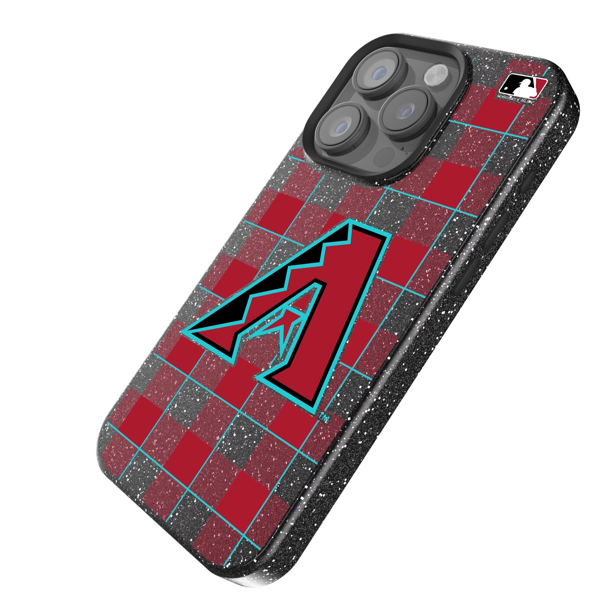 Arizona Diamondbacks Plaid Rhinestone Phone Case for iPhone & Samsung - Stylish & Protective for Baseball Fans & Games