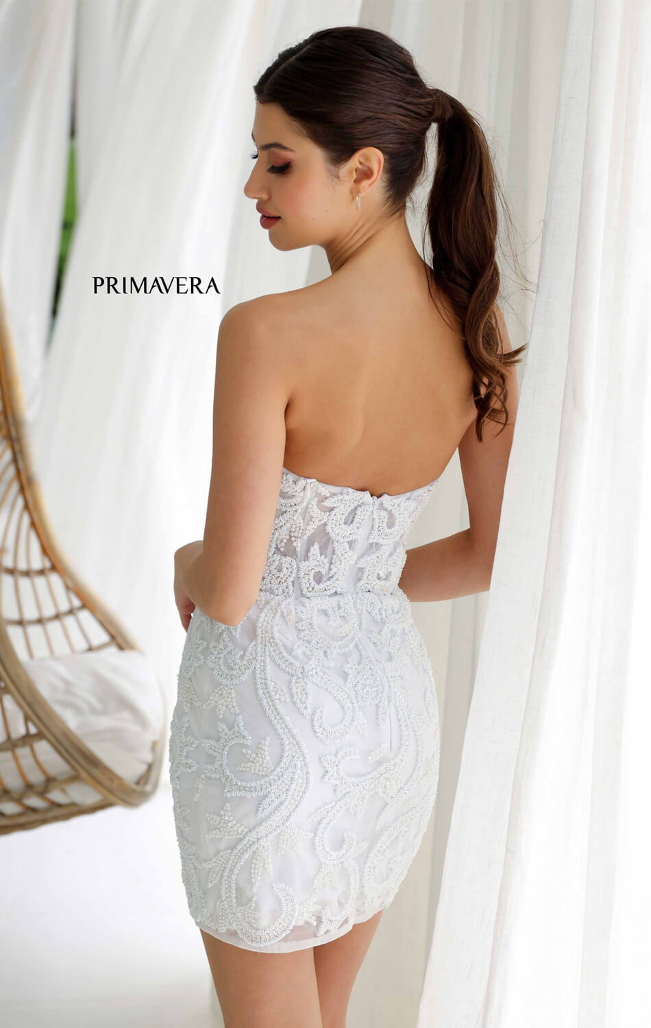 Primavera Corset Beaded Mini Dress - Elegant Lace-Up Party Dress for Women | Perfect for Cocktail Parties, Date Nights & Special Occasions