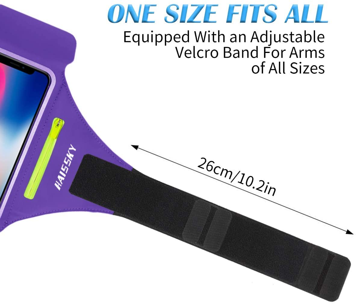 Running Armband for iPhone 15/14/13/12/11 Pro Max & Galaxy S20/S10 - Sweatproof Phone Holder with Zipper Pocket for AirPods & Card/Key Storage - Perfect for Jogging, Gym Workouts & Outdoor Activities