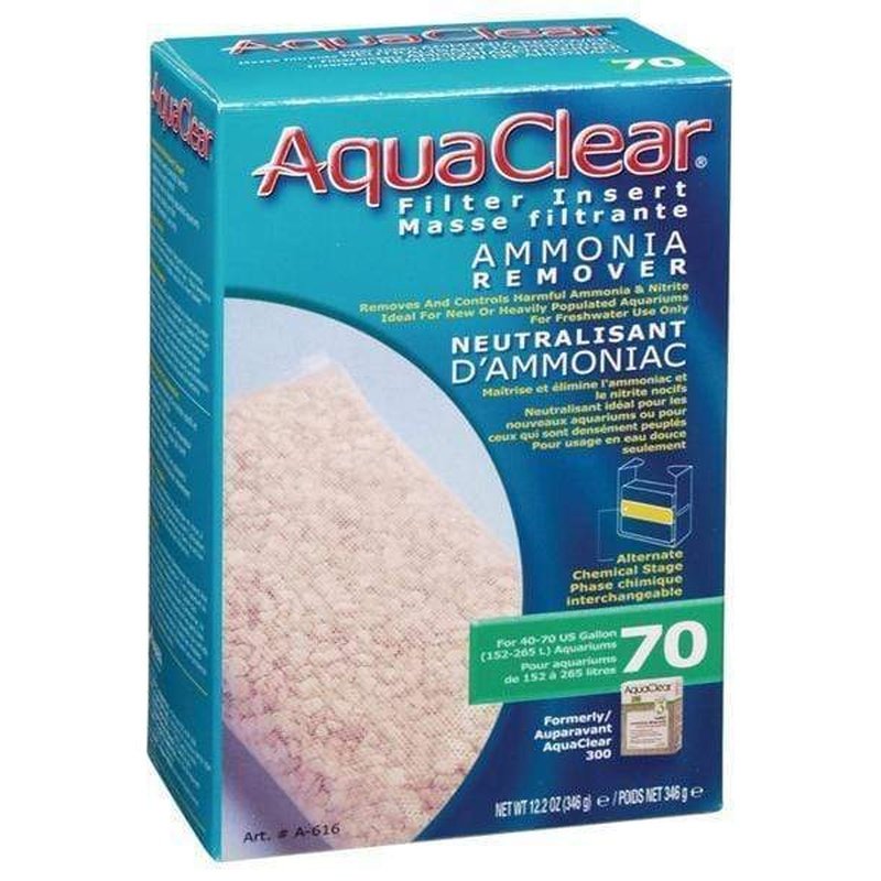 AquaClear 70 Ammonia Remover Filter Insert - Premium Water Purification for Fish Tanks & Aquariums - Eliminates Harmful Ammonia for Healthy Fish - Perfect for Freshwater & Saltwater Aquariums