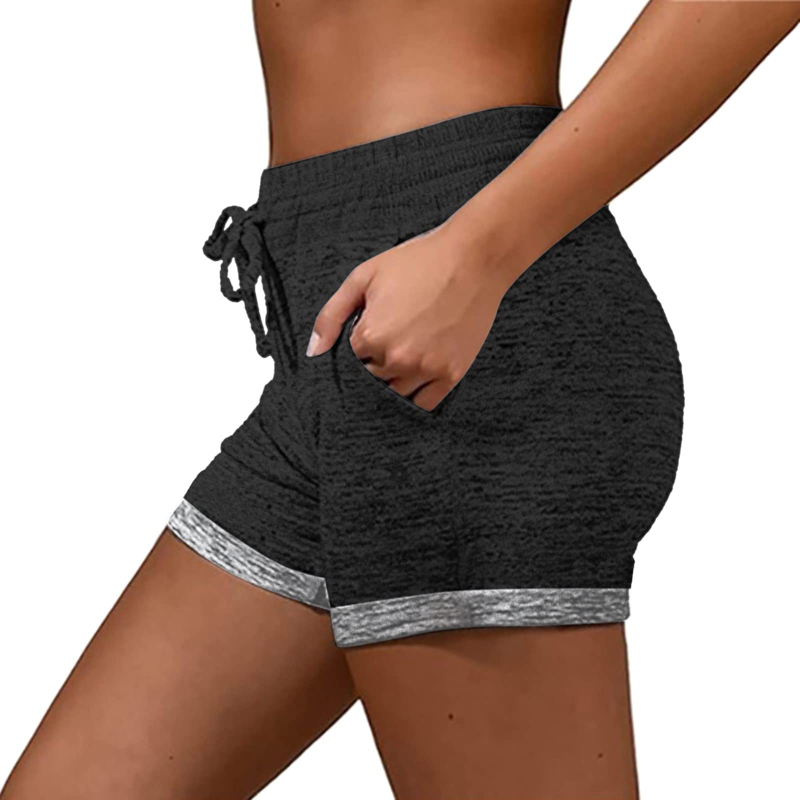 WOCACHI Women's High Waist Yoga Shorts - Velvet Sports Shorts for Gym & Summer