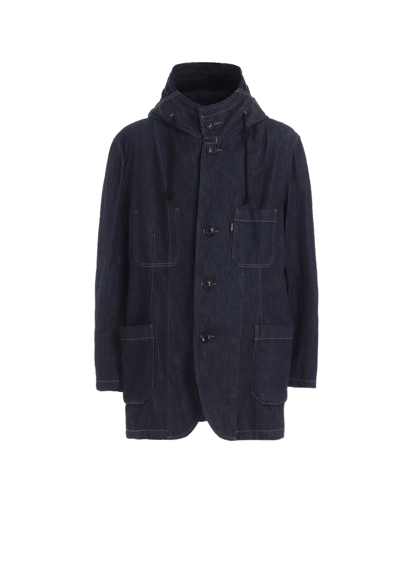 7oz Two-Tone Denim Hooded Jacket for Men & Women - Stylish Casual Outerwear for Fall & Spring