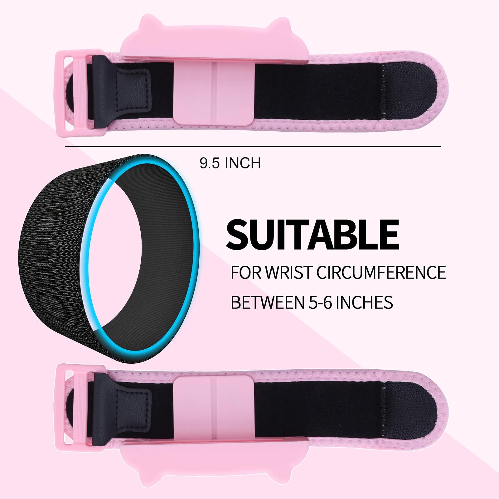 NANANINO Adjustable Elastic Dance Wristbands for Nintendo Switch - Just Dance 2024 Compatible, Kids Wrist Straps for Dance Games (2-Pack) - Perfect for Family Dance Parties & Interactive Gaming Fun