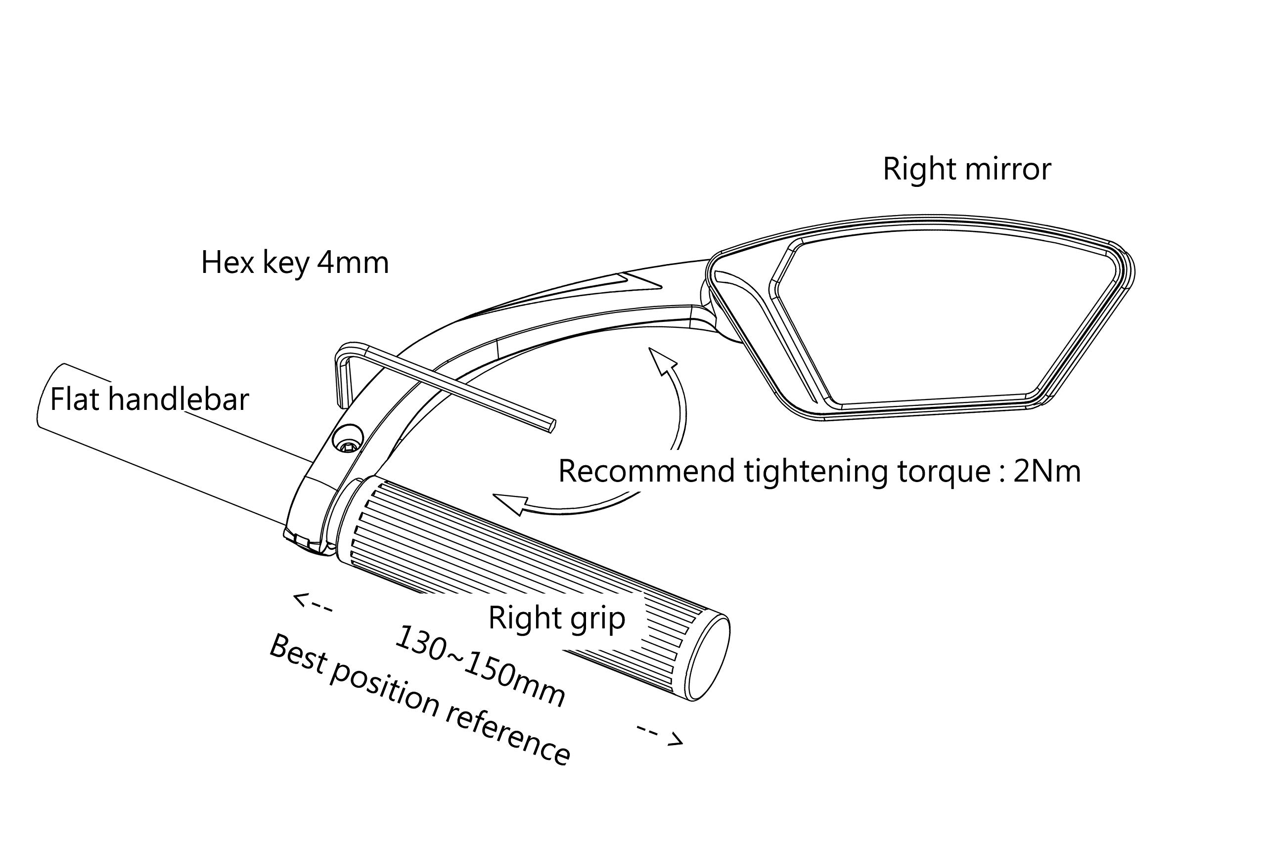 MEACHOW Scratch-Resistant Bike Mirror - Rotatable Handlebar Rearview Mirror for Safe Cycling, ME-002 | Perfect for Road Bikes, Mountain Bikes & Commuting
