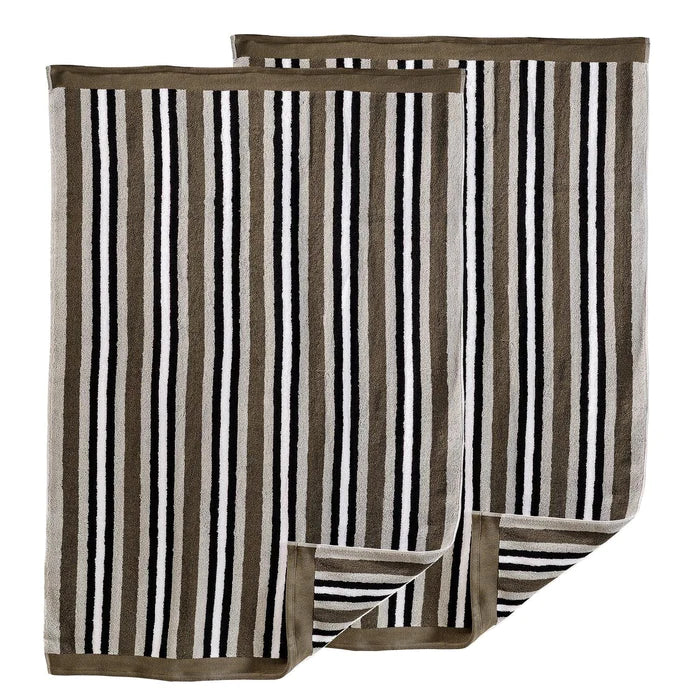 Premium Cotton Stripe 2-Piece Bath Towel Set - Soft, Absorbent & Quick-Drying - Perfect for Spa, Bathroom & Beach Use