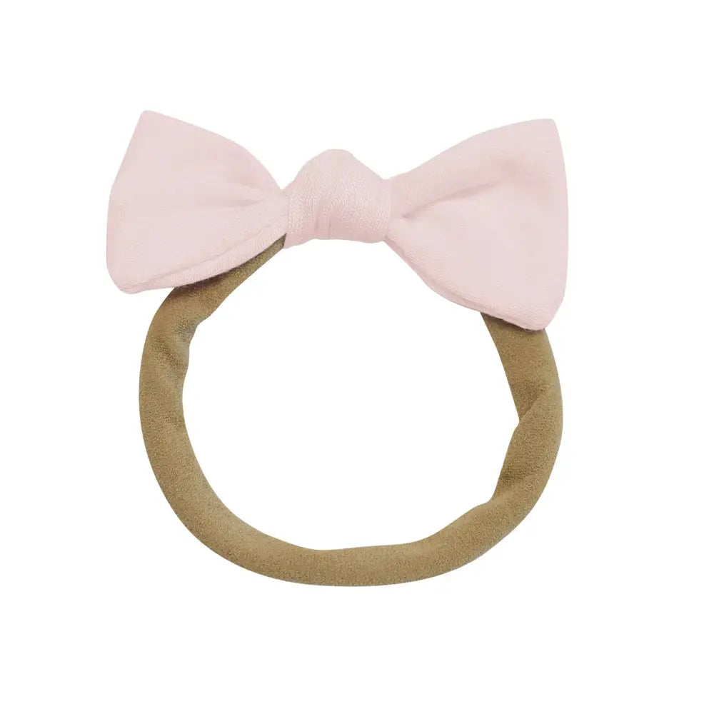 Kyte Baby Nylon Bow Headband for Girls - Soft Blush Pink Hair Accessories for Newborns, Infants & Toddlers - Perfect for Photos, Parties & Everyday Outfits