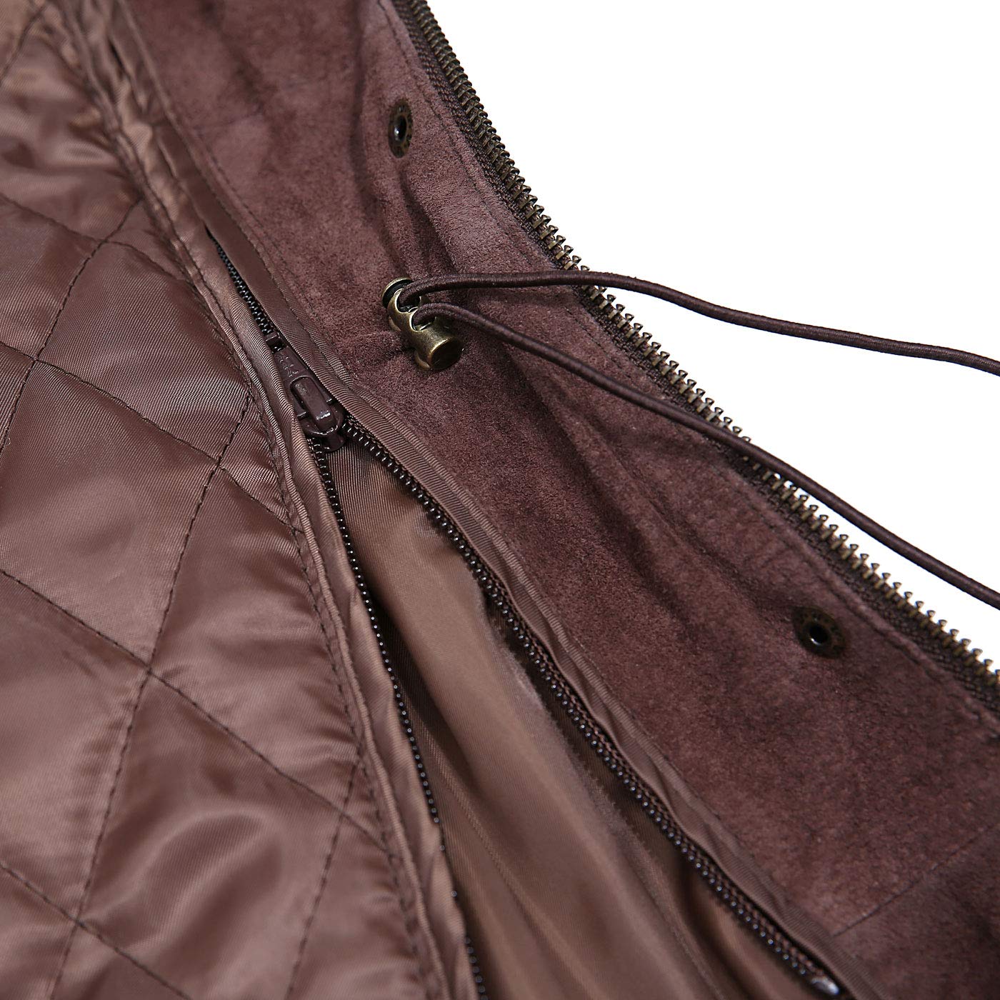 BGSD Women's Della Hooded Suede Leather Parka Coat - Winter Warm Jacket for Women, Plus Size & Petite Options | Waterproof Windproof Outerwear for Hiking, Travel & Daily Wear