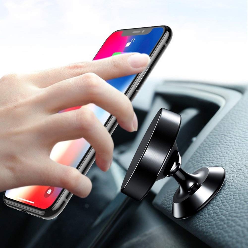 Magnetic Car Phone Holder - Universal Dashboard & Air Vent Mount, Strong Magnet for Secure Phone Grip (Gray) - Perfect for GPS Navigation & Hands-Free Driving