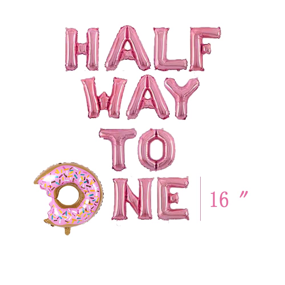 Half Birthday Decorations for 6 Month Old Girls - Donut Themed 1/2 Year Celebration Party Supplies | Perfect for Baby's First Half Birthday, Milestone Photos & Donut-Themed Parties