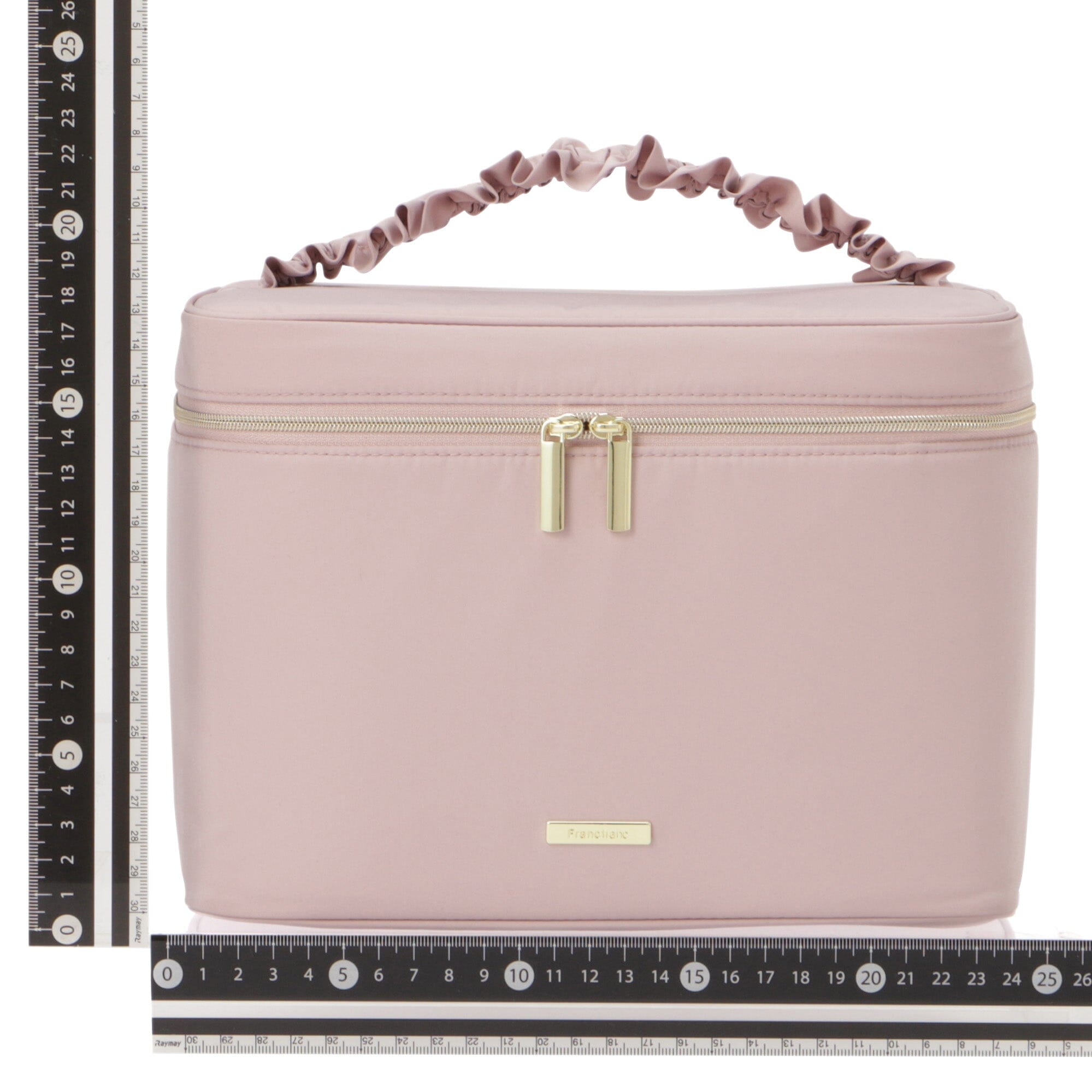 Frill Vanity Pouch - Small Cosmetic Bag for Makeup & Travel - Pink Organizer for Toiletries, Jewelry & Essentials - Perfect for Girls, Women & Bridal Shower Gifts