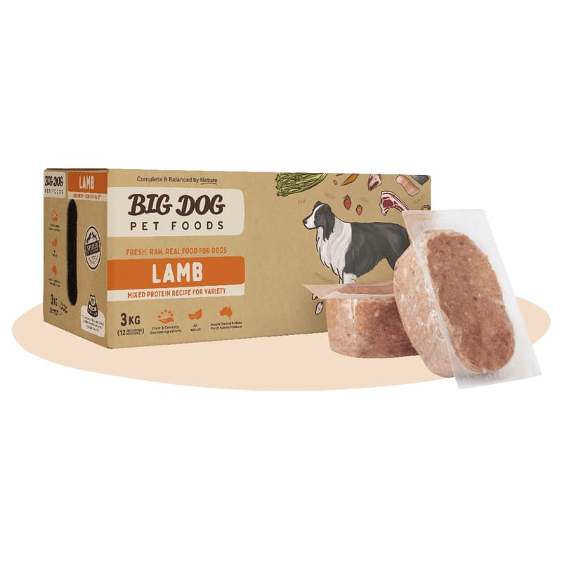 Big Dog BARF Lamb Frozen Raw Dog Food - 3kg | Natural & Nutritious Meal for Large Breeds | Perfect for Raw Diet, Weight Management & Healthy Digestion