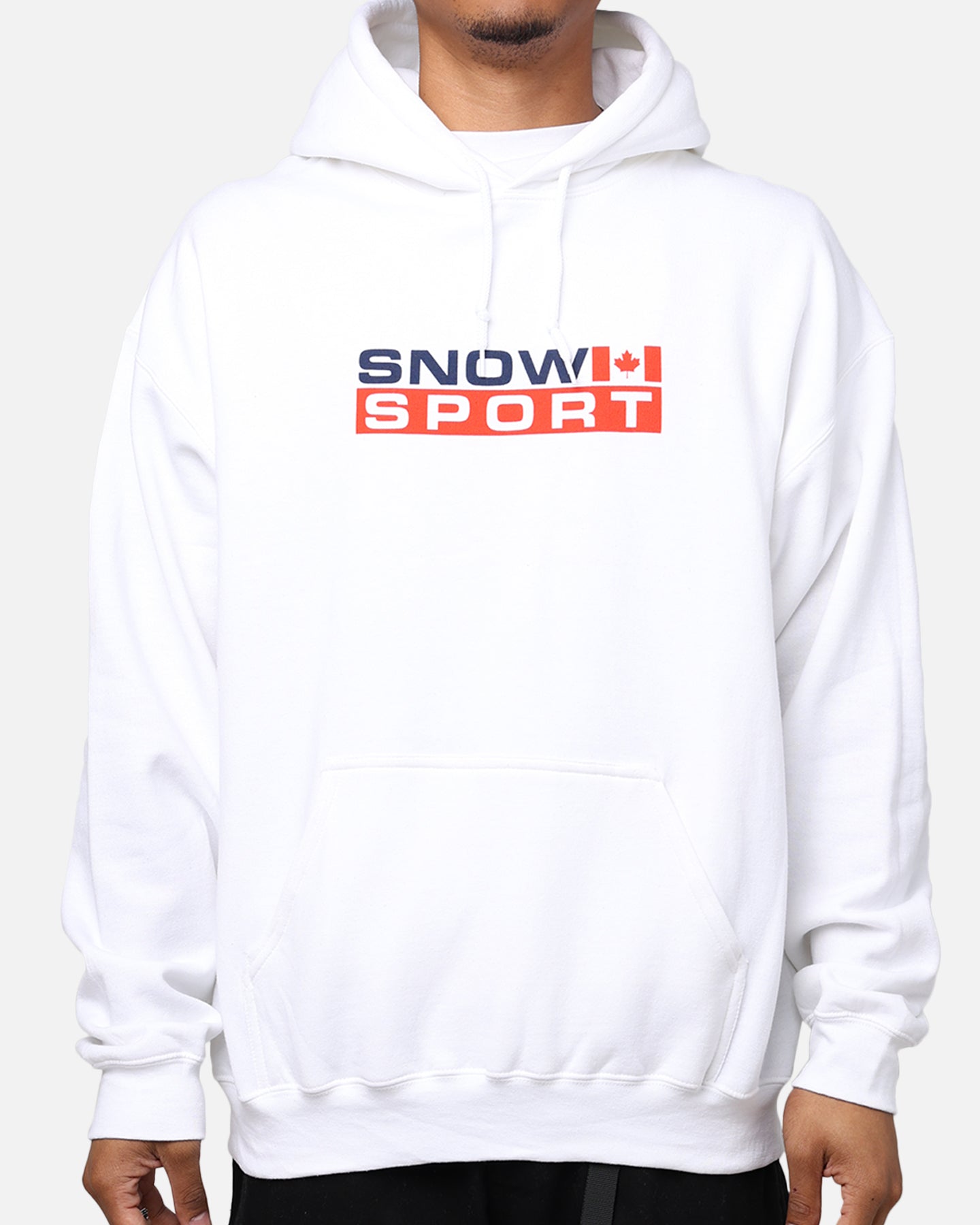 American Thrift Snow Sport Hoodie White - Warm Winter Pullover for Skiing, Snowboarding & Outdoor Activities