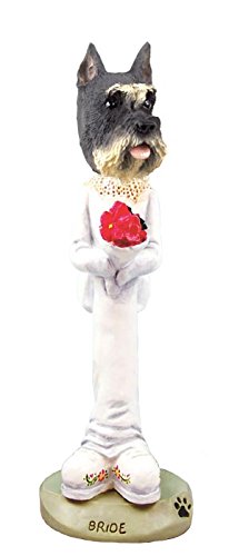 Gray Schnauzer Dog Figurine - Bride Collectible for Home Decor