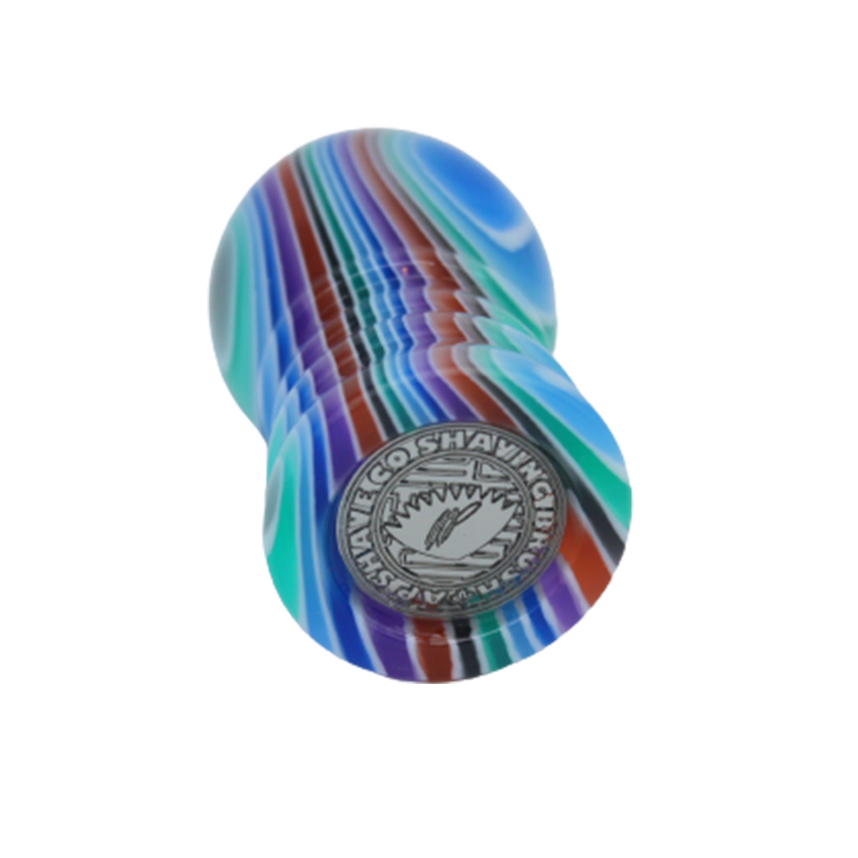 Premium Handmade Blue Stripe Shaving Brush Handle - Fits 20mm & 22mm Knots - Perfect for Wet Shaving & Grooming Gifts